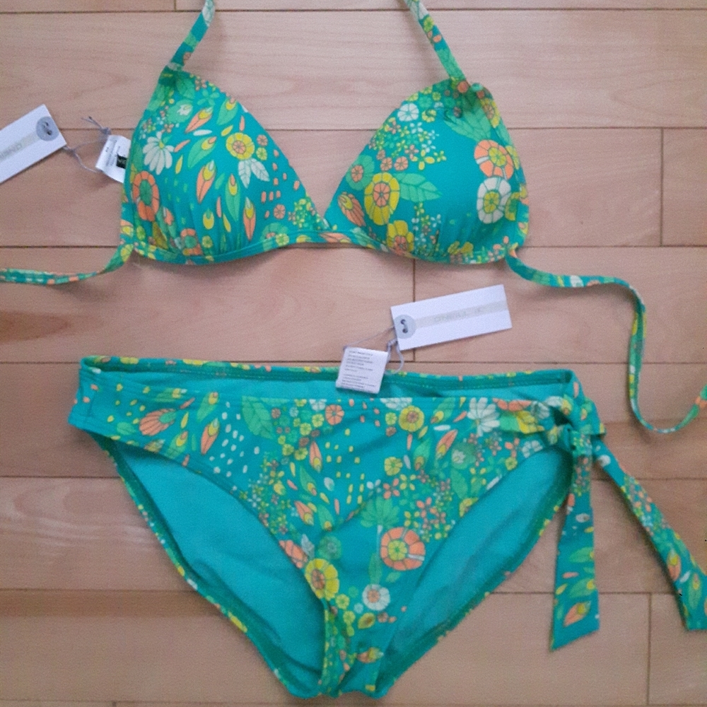 O'Neill Teal Floral Bikini Set